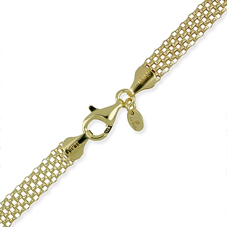 La Bella Handmade- Yellow Gold Plated Sterling Silver Bracelet (Size - 7.5)