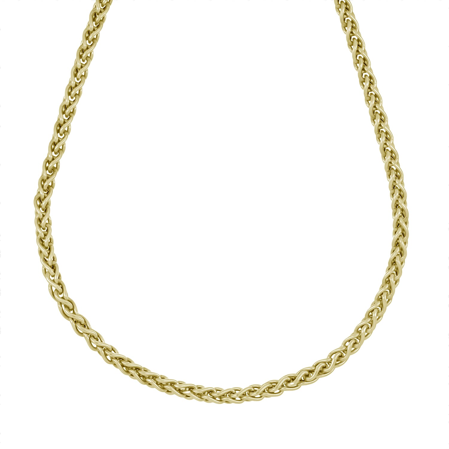 La Bella Handmade- Yellow Gold Plated Sterling Silver Spiga Necklace (Size - 20) with Lobster Clasp, Silver Wt. 12.12 Gms