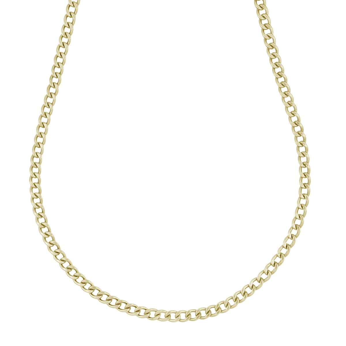 La Bella Handmade - Yellow Gold Plated Sterling Silver Curb Necklace (Size - 20)
