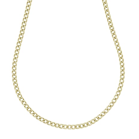 La Bella Handmade - Yellow Gold Plated Sterling Silver Curb Necklace (Size - 20)