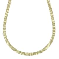 La Bella Handmade 5.7MM Bismark Necklace with Spring Ring Clasp in Yellow Gold Plated Sterling Silver 20 Inch