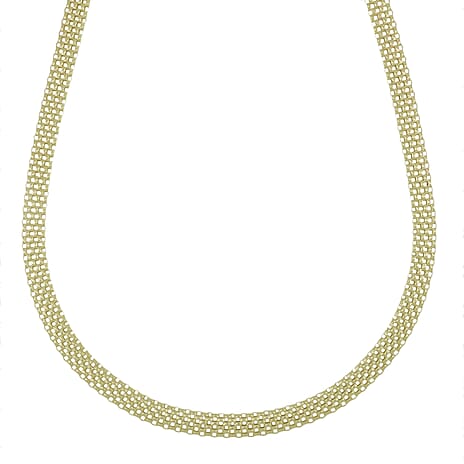 La Bella Handmade - Yellow Gold Plated Sterling Silver Bismark Necklace (Size - 20)