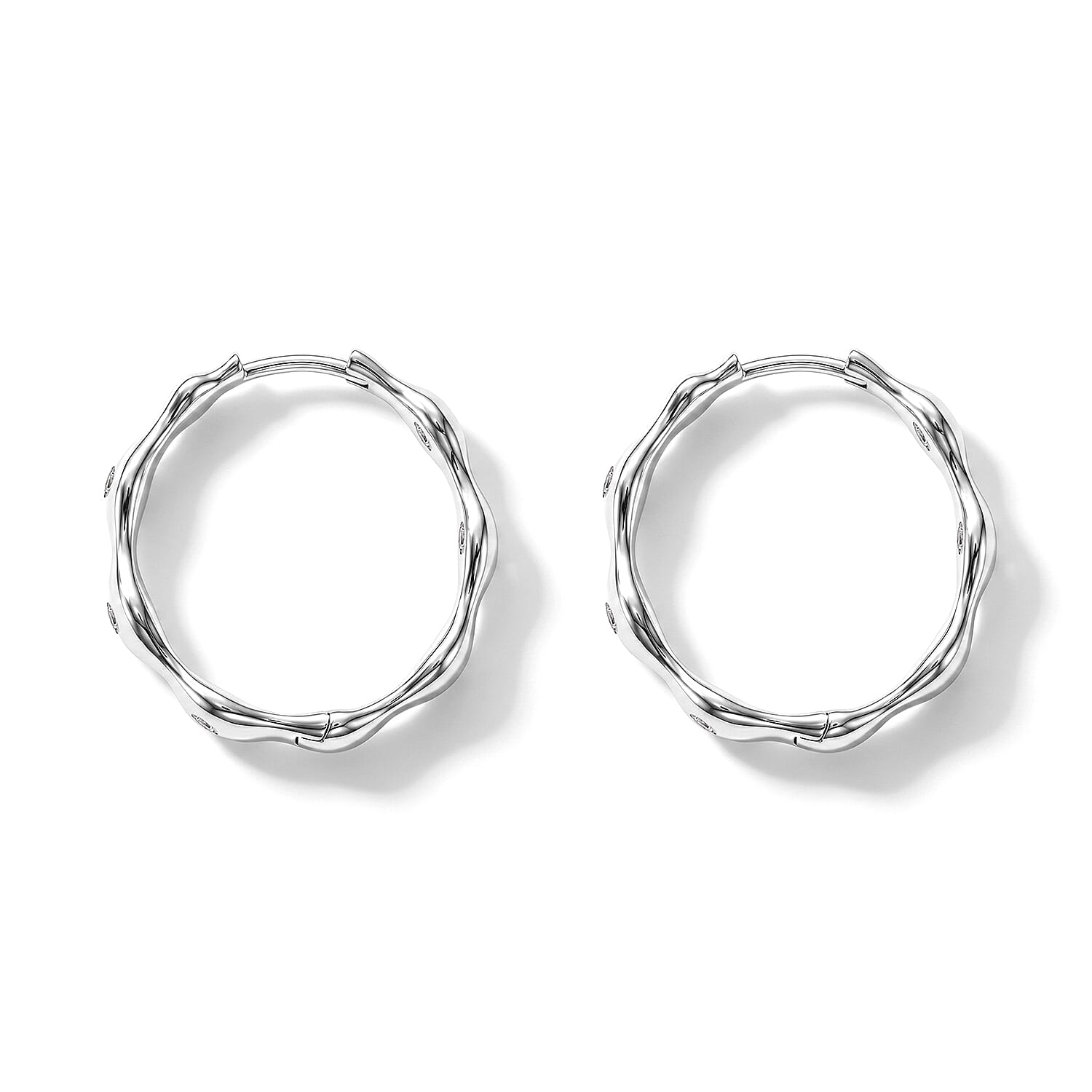 Lucy Q - Lab Grown Diamond Hoop Earring in Rhodium Overlay Sterling Silver 0.40 Ct.