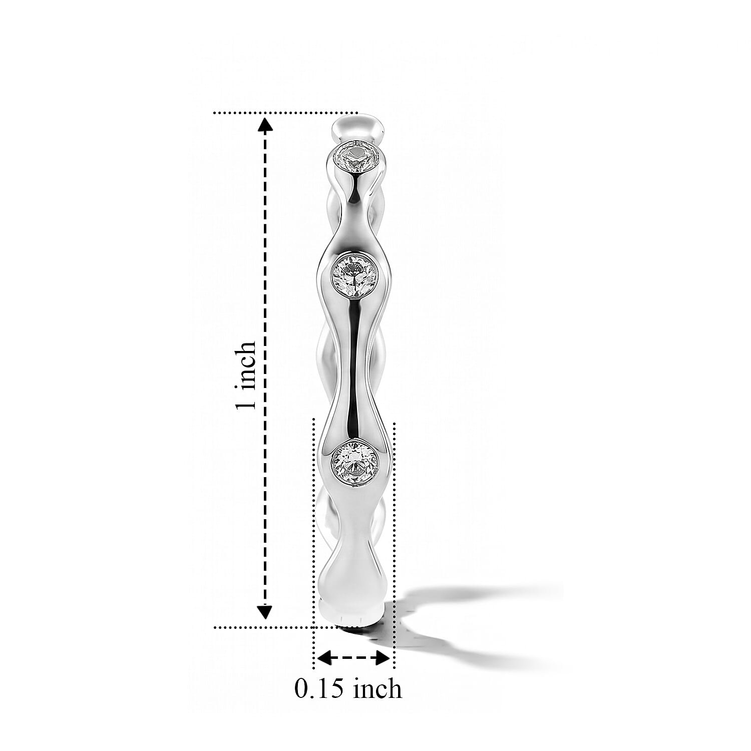 Lucy Q - Lab Grown Diamond Hoop Earring in Rhodium Overlay Sterling Silver 0.40 Ct.