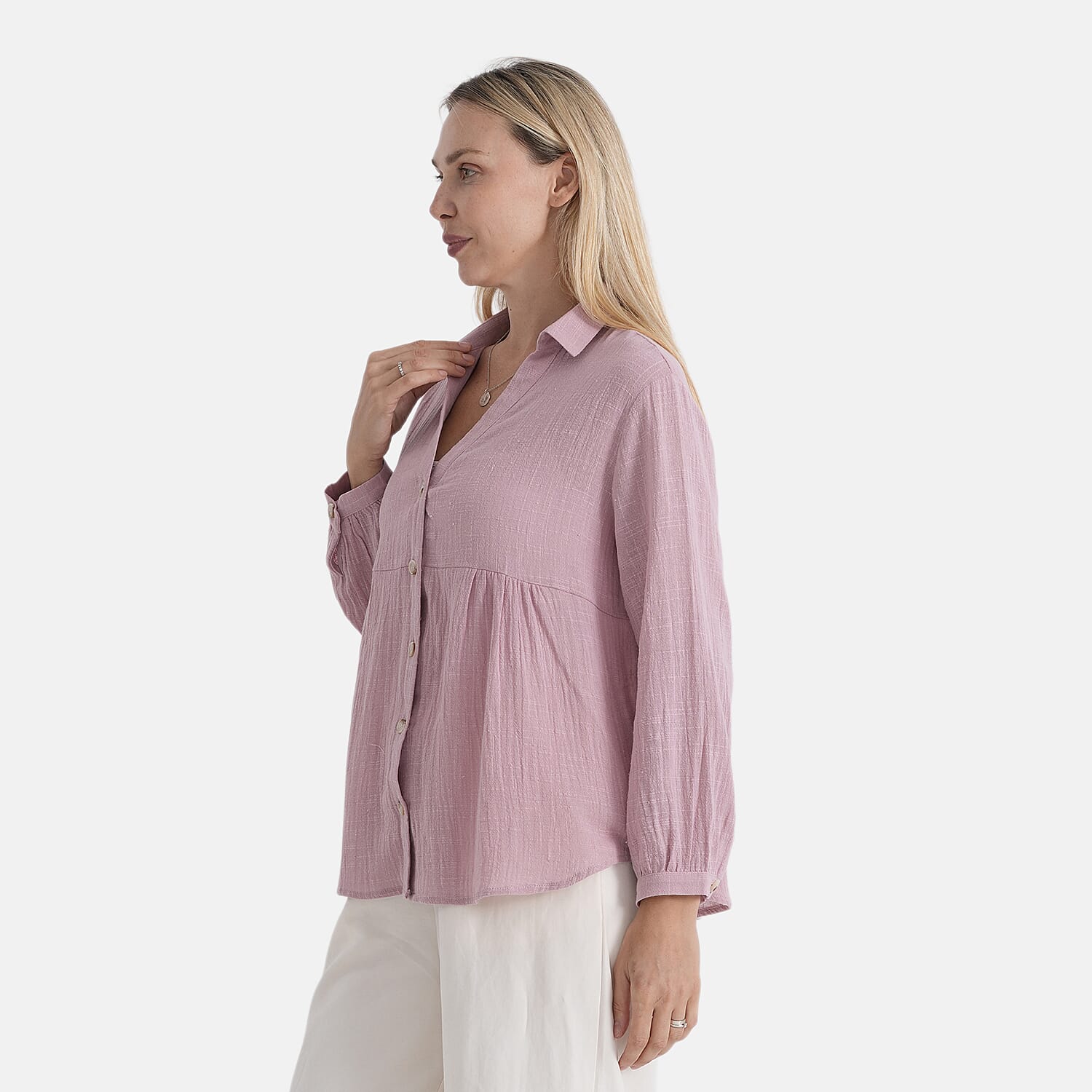 & Maisi Cotton Solid Blouse 