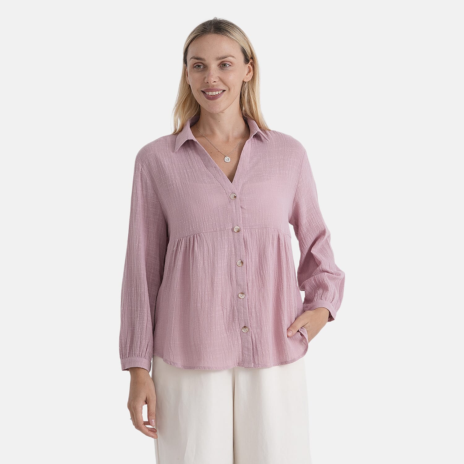 & Maisi Cotton Solid Blouse 