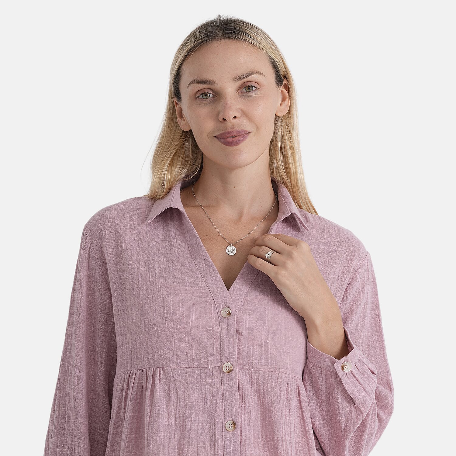 & Maisi Cotton Solid Blouse 