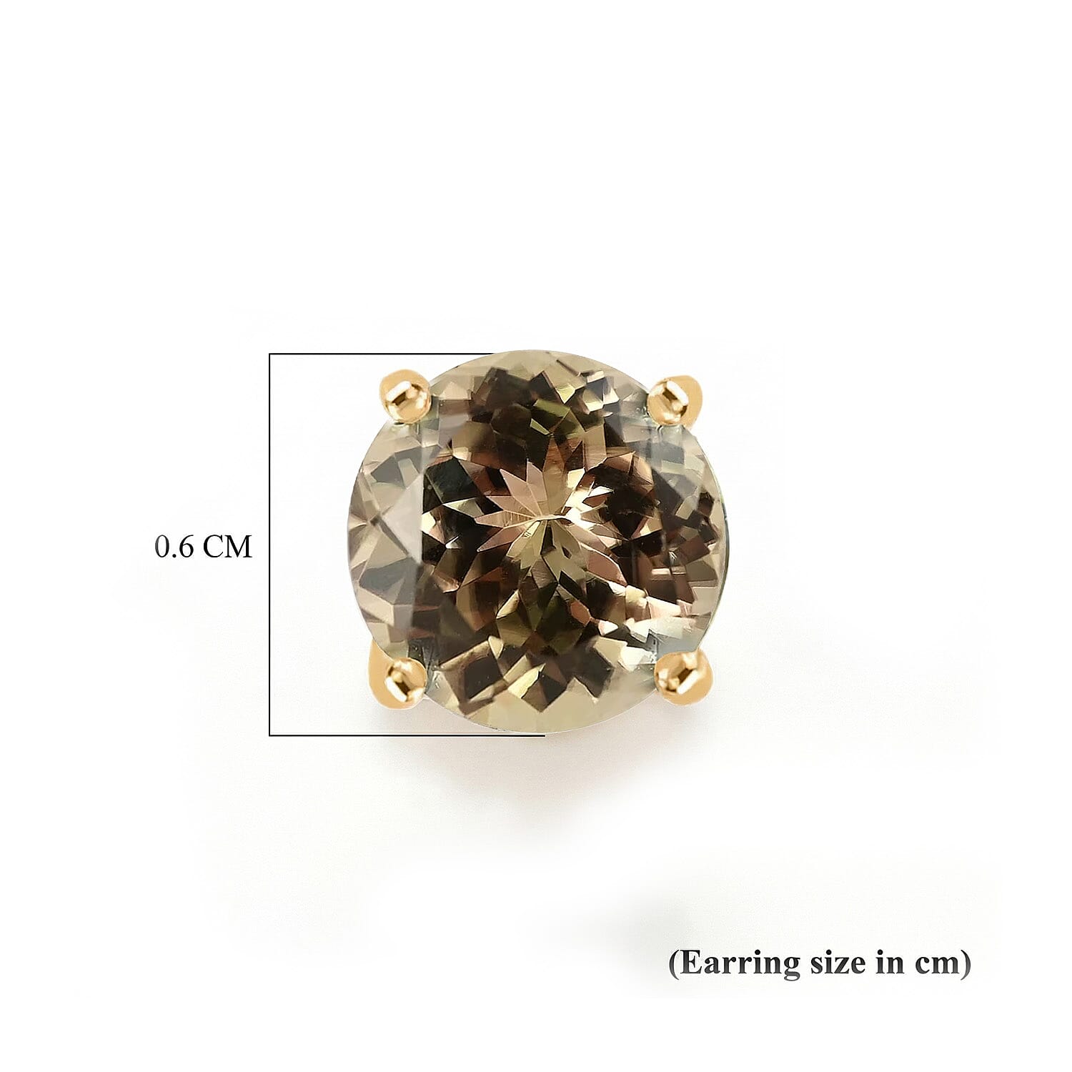 9K Yellow Gold AAA Natural Turkizite Solitaire Earrings With Push Back 2.07 Ct.