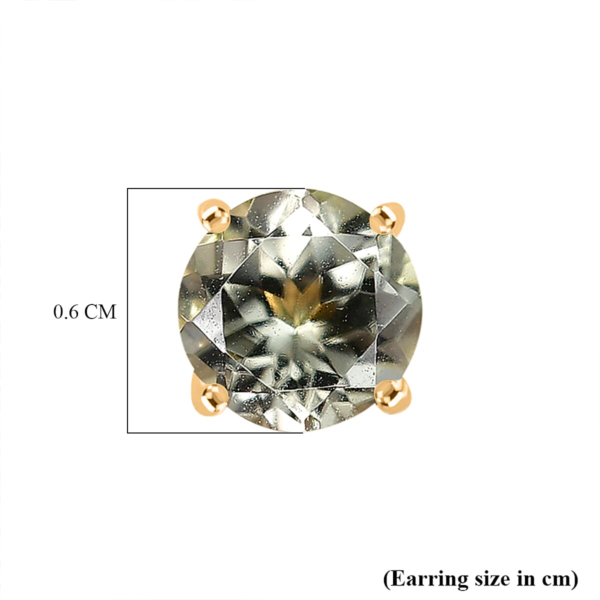 9K Yellow Gold AAA Natural Turkizite Solitaire Earrings With Push Back 2.07 Ct.