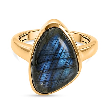 EverTrue Labradorite Fancy Ring Pure Yellow Brass  7.072  Ct.