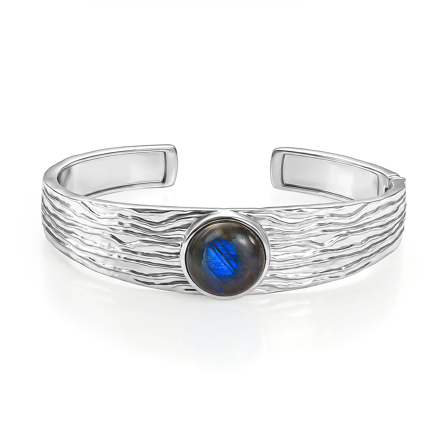 EverTrue Labradorite Cuff Bangle (Size - 7.5) 11.66 Ct.