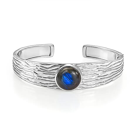 EverTrue Labradorite Cuff Bangle (Size - 7.5) 11.66 Ct.
