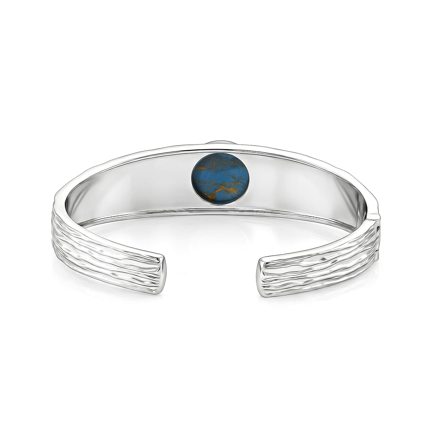 EverTrue Blue Turquoise Cuff Bangle (Size - 7.5) 9.58 Ct.