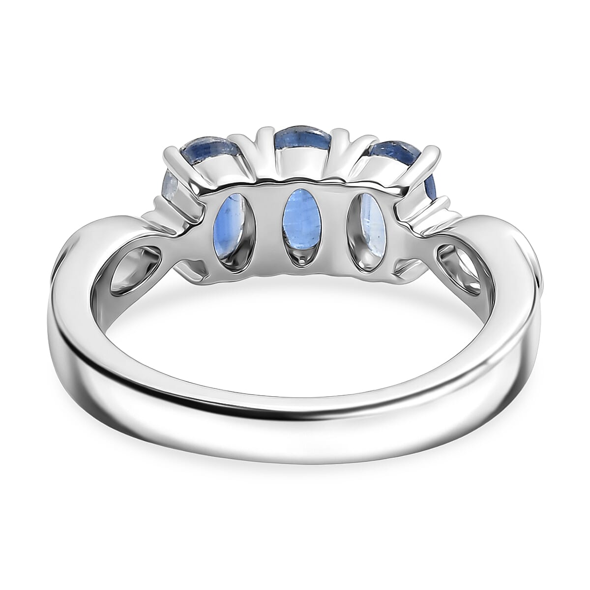 Close Out Deal- Kyanite Oval Cut Trilogy Ring 1.79 Ct.