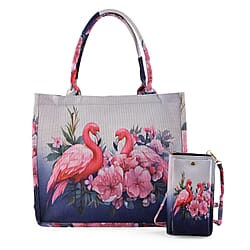 Patterned Tote Bag (Size 15x4x13 cm) - Blue