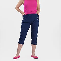 Pure and Natural Elasticated Waist Cropped Stretched Trousers with 20Inch Inseam 