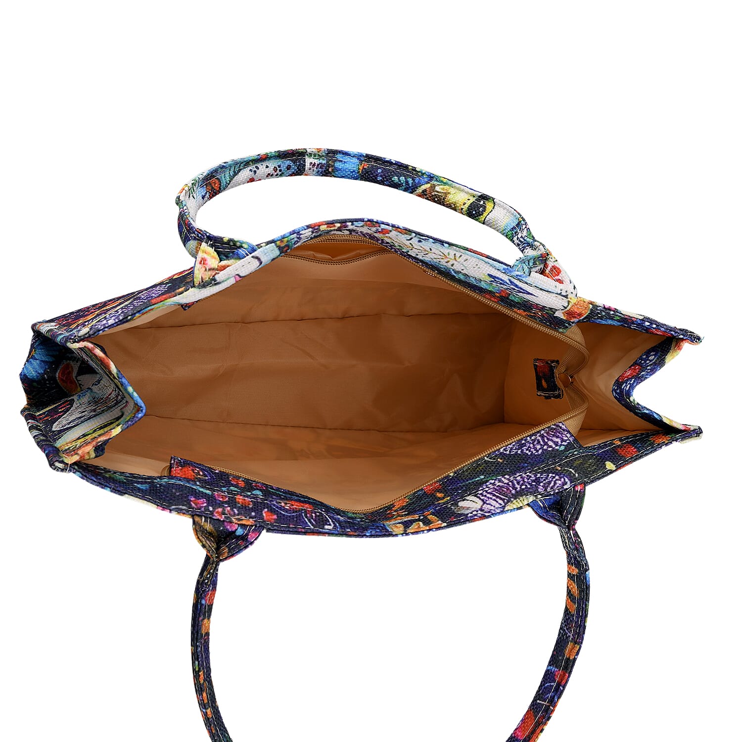 Patterned Tote Bag (Size 15x4x13 cm) - Blue