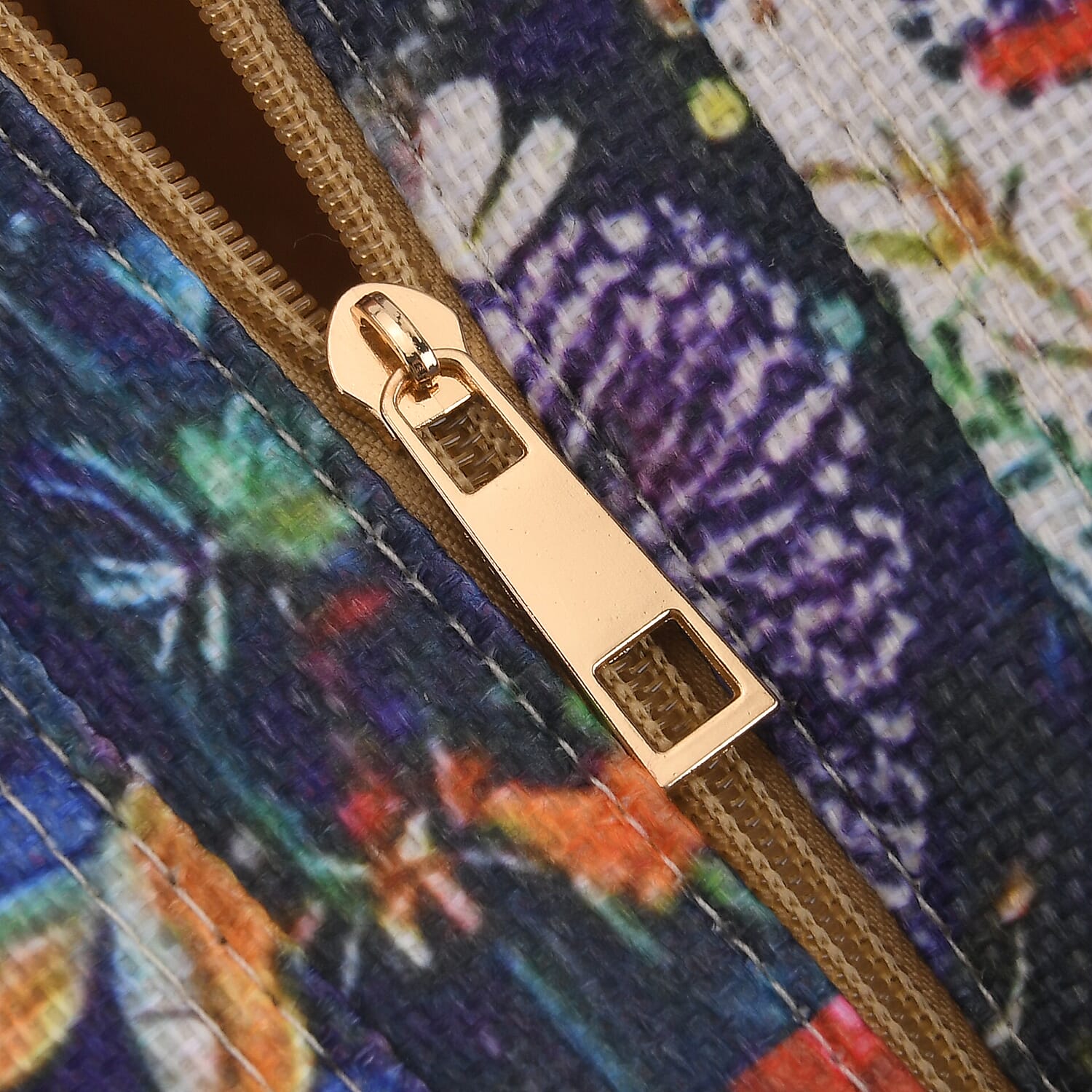 Patterned Tote Bag (Size 15x4x13 cm) - Blue
