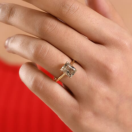 14K Yellow Gold AAAA Turkizite Solitaire Ring 3.09 Cts