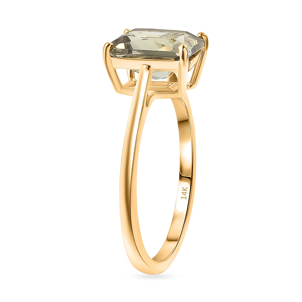 14K Yellow Gold AAAA Turkizite Solitaire Ring 3.09 Cts