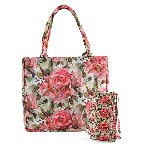 Patterned Tote Bag (Size 15x4x13 cm) - Red