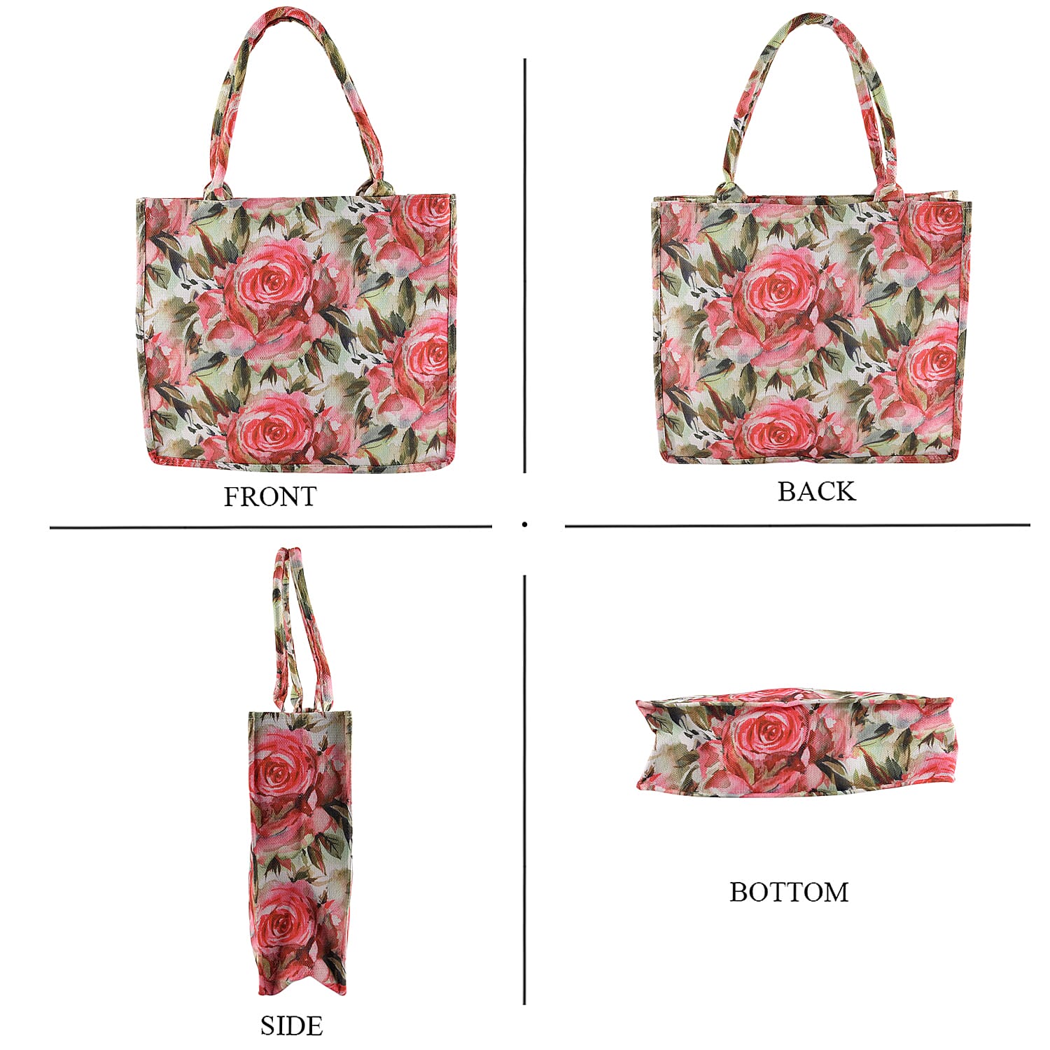 Patterned Tote Bag (Size 15x4x13 cm) - Red