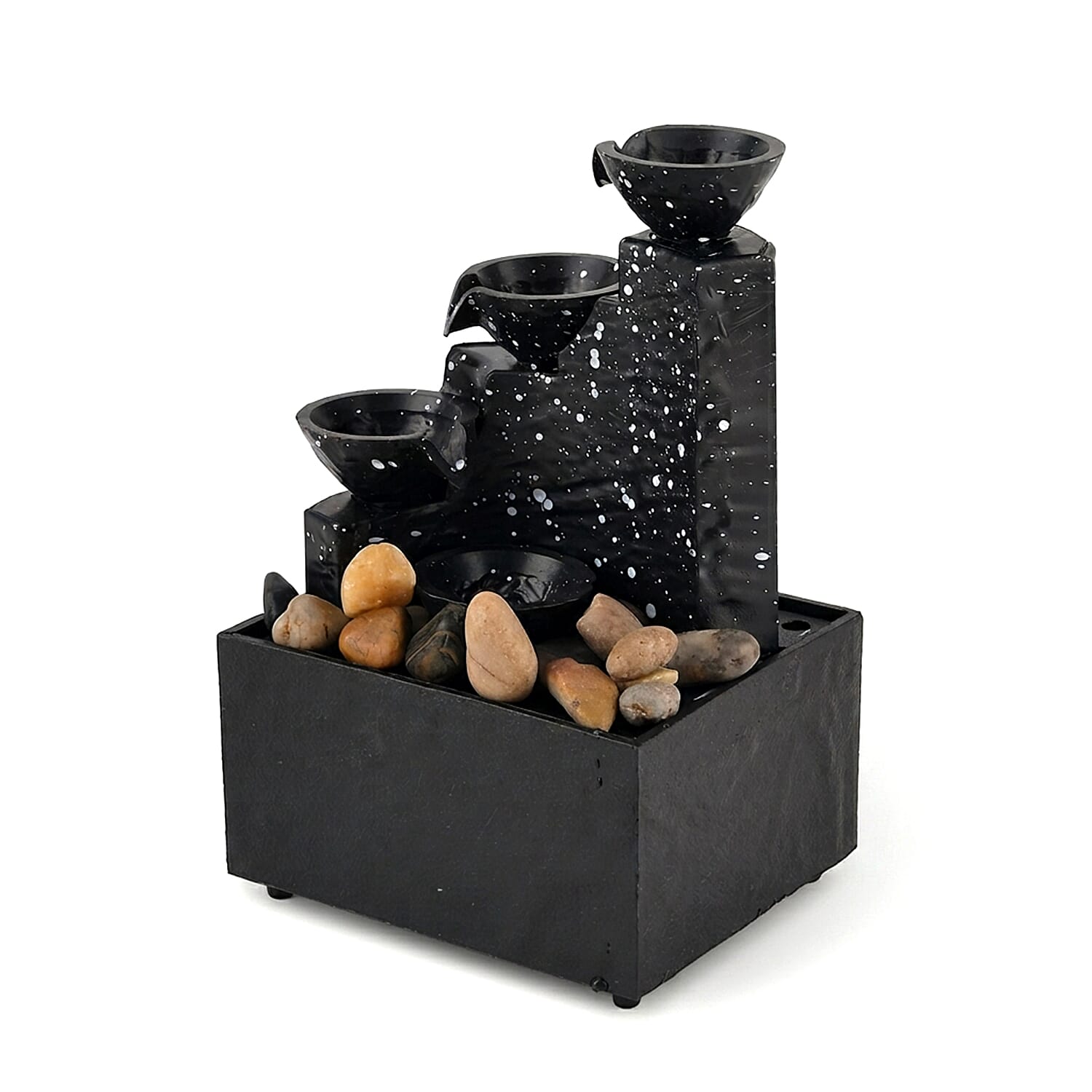 Multi-Level Waterfall Pouring Bowl Water Flow Fountain Tabletop Ornament (Size 11x9x17 cm)