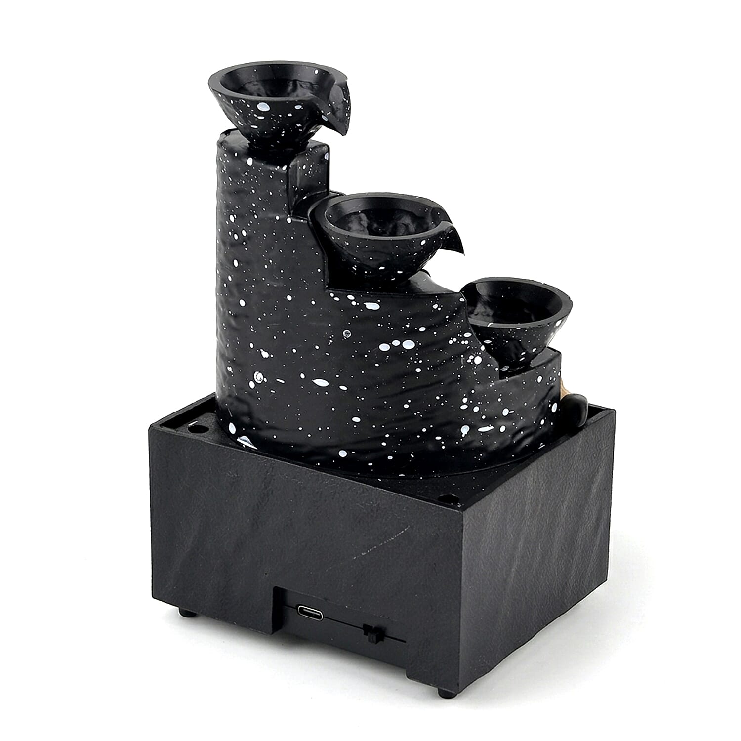 Multi-Level Waterfall Pouring Bowl Water Flow Fountain Tabletop Ornament (Size 11x9x17 cm)