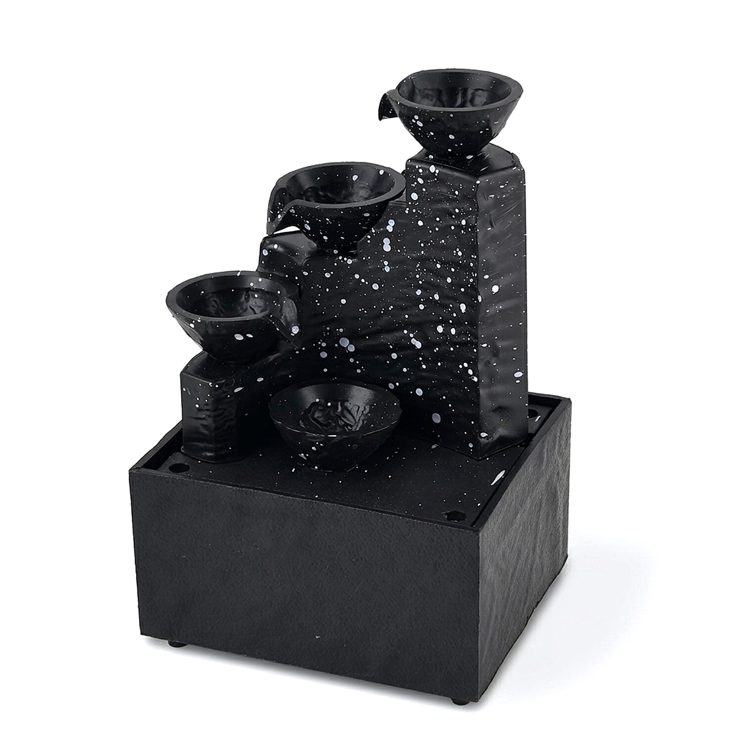 Multi-Level Waterfall Pouring Bowl Water Flow Fountain Tabletop Ornament (Size 11x9x17 cm)