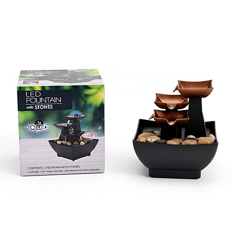 Tiered Bowls Gentle Cascade Step Down Water Flow Fountain Tabletop Ornament (Size 12x13x12 cm)