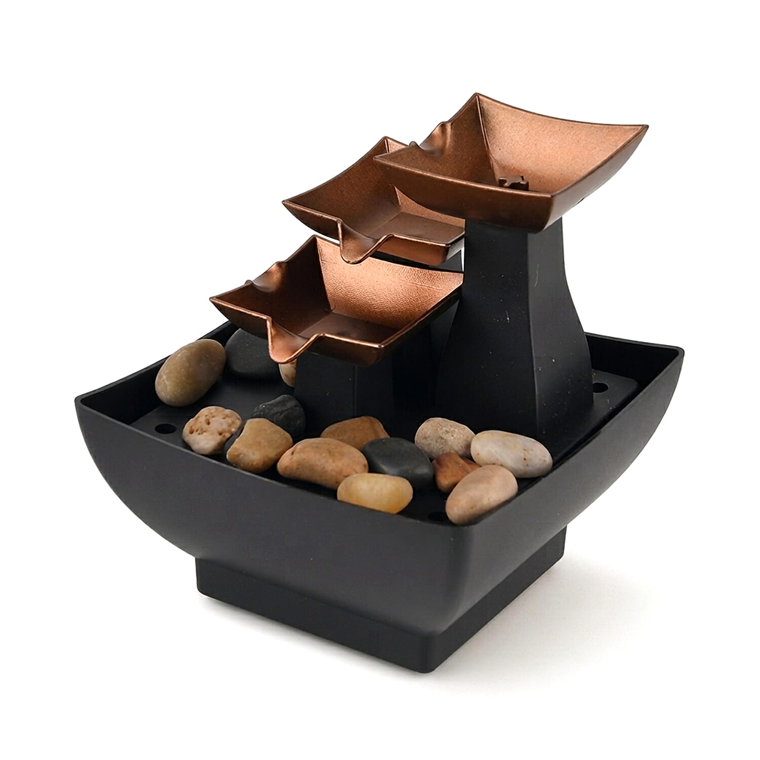 Tiered Bowls Gentle Cascade Step Down Water Flow Fountain Tabletop Ornament (Size 12x13x12 cm)