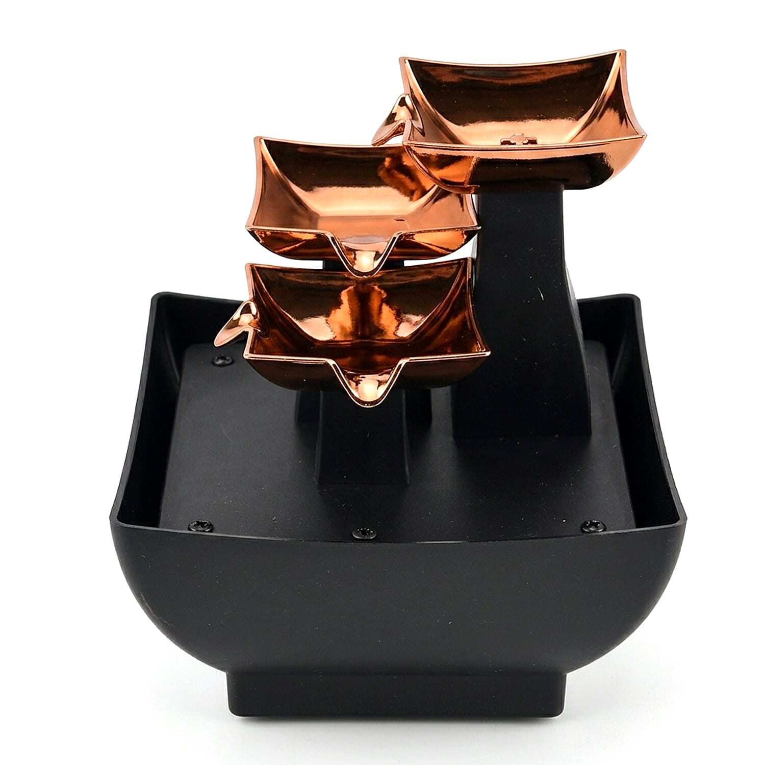 Tiered Bowls Gentle Cascade Step Down Water Flow Fountain Tabletop Ornament (Size 12x13x12 cm)