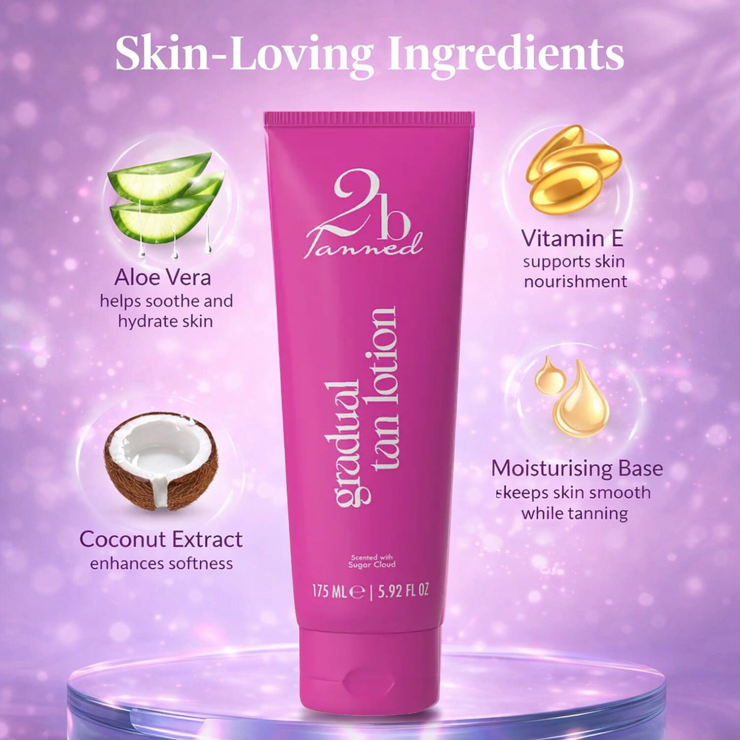 NEW LAUNCH- 2bTanned Gradual Tanning Lotion (Sugar Cloud Scented) - 175ml