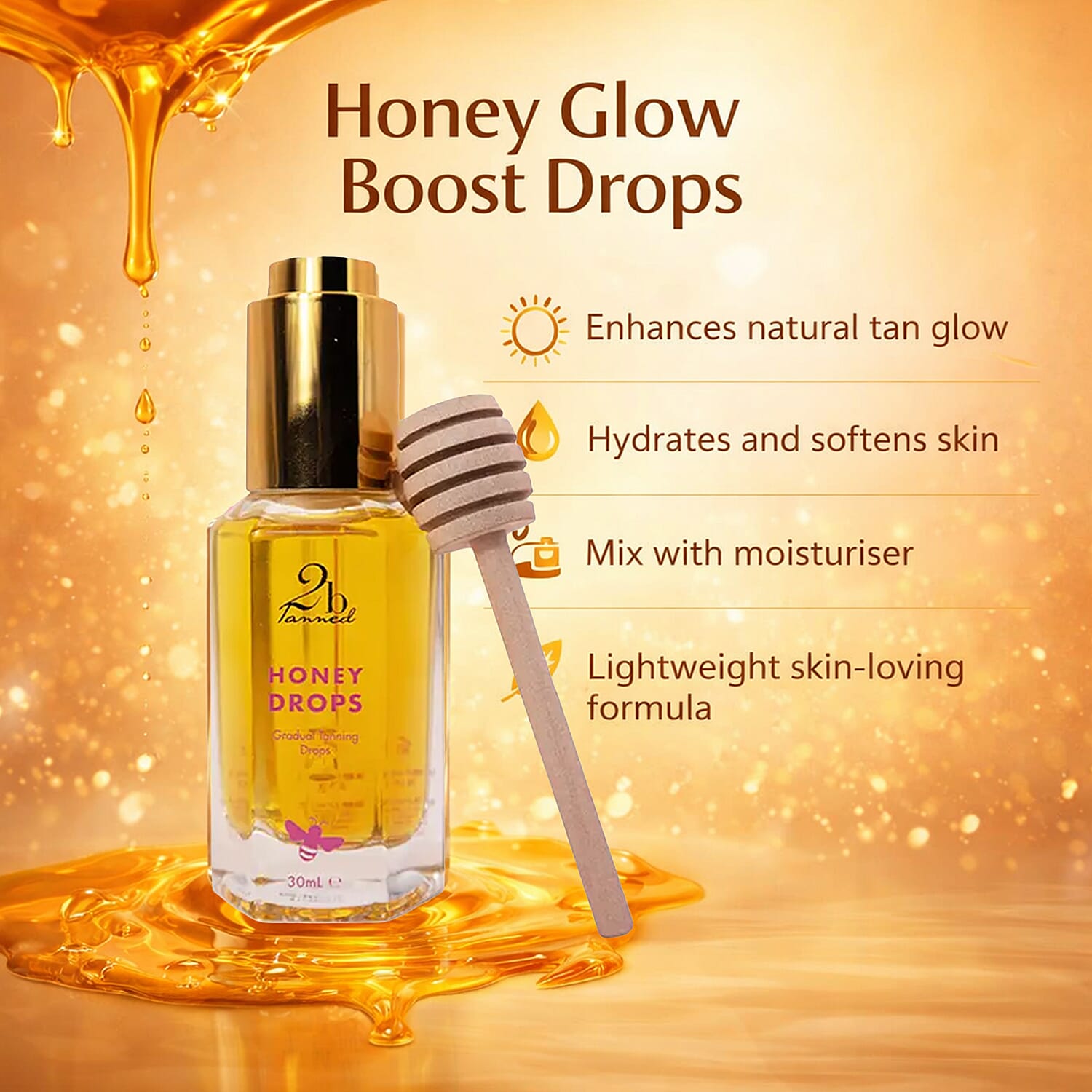 NEW LAUNCH- 2bTanned Honey Drops - 30ml