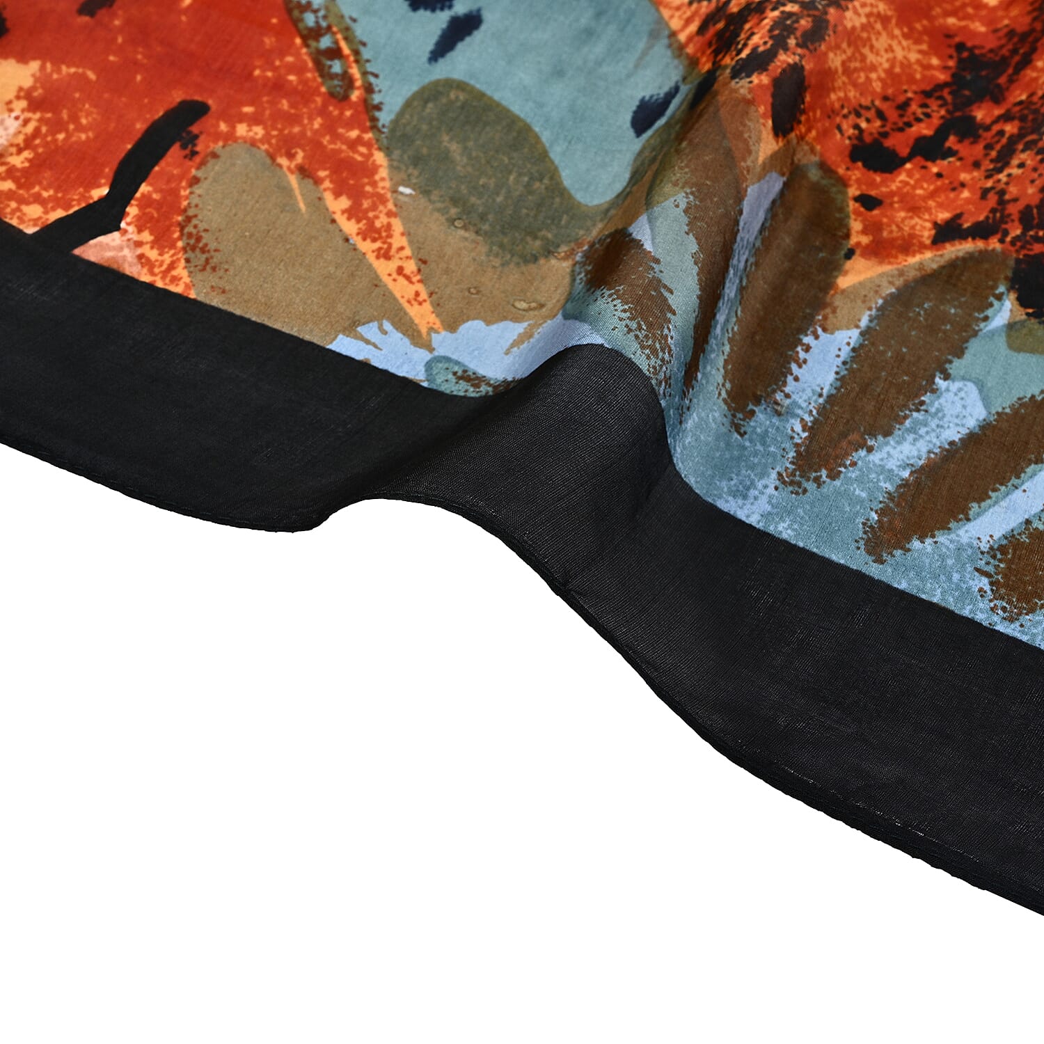 Valissiere 100% Mulberry Silk Digital Print Scarf (One Size) - Brown