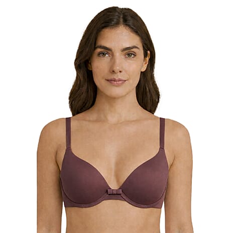 Loving Moments Lightly Padded Seamless Underwire T-Shirt Bra with Adjustable straps (Size 36D) - Dark Brown