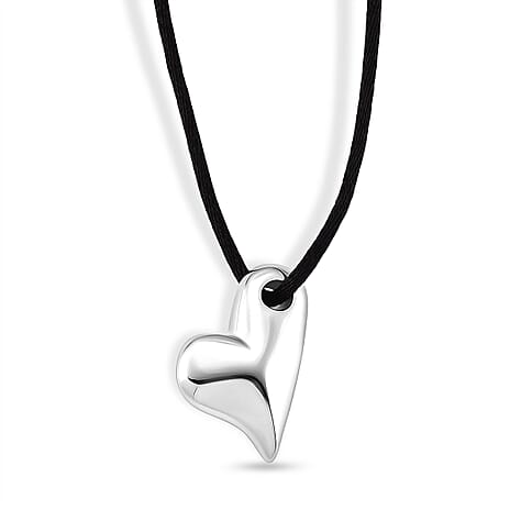 Heart Motif Adjustable Necklace (Size 28-32) in Silver Tone
