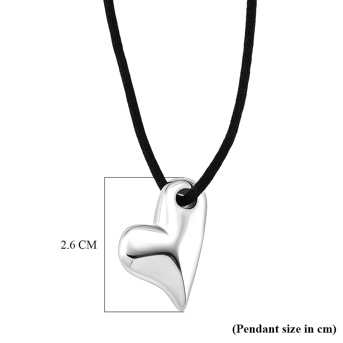 Heart Motif Adjustable Necklace (Size 28-32) in Silver Tone