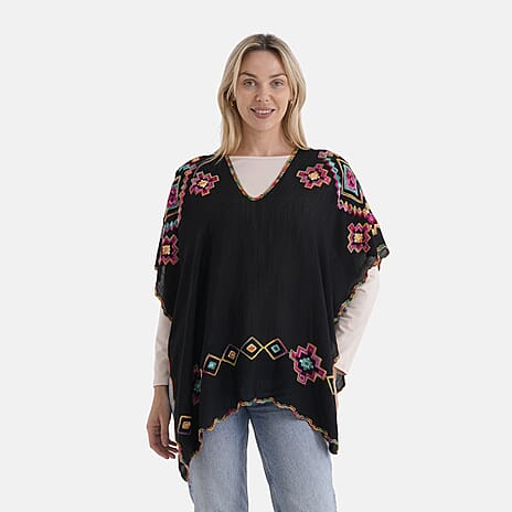 & Maisi Embroidery Top (Size - One Size) - Black