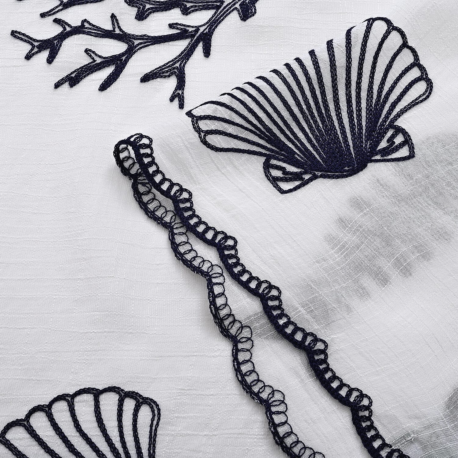 La Marey Cotton Embroidery Scarf (Size - One Size) - White
