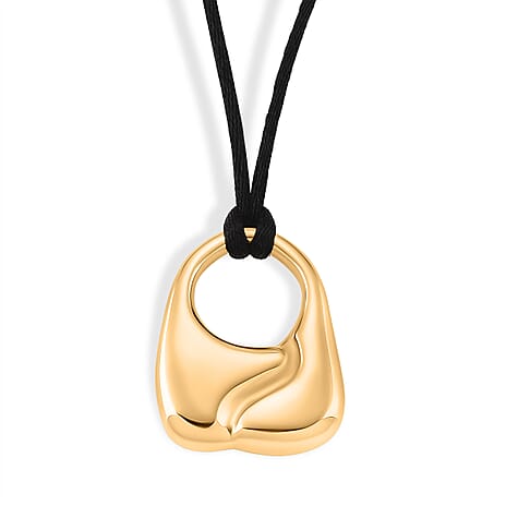 Abstract Form Adjustable Necklace (Size 28-32) in Yellow Gold Tone