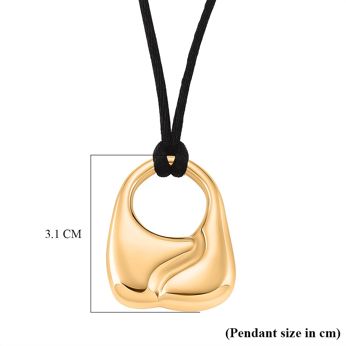 Abstract Form Adjustable Necklace (Size 28-32) in Yellow Gold Tone