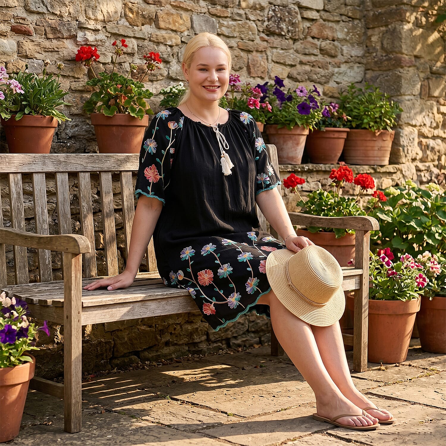 La Marey Embroidery Bohemian Tassel Dress 