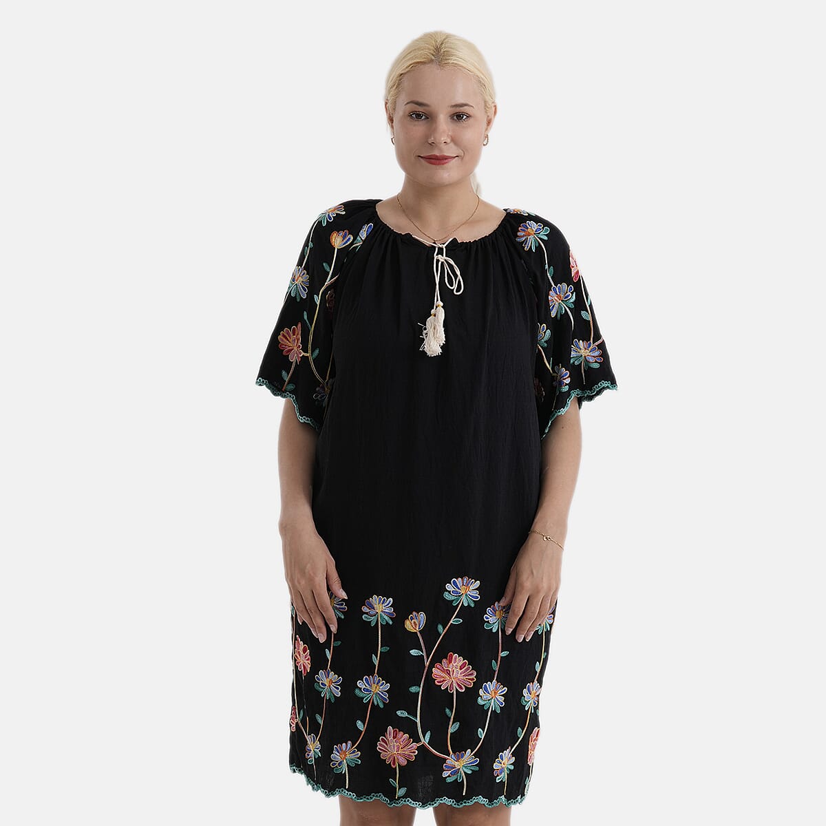 La Marey Embroidery Bohemian Tassel Dress 