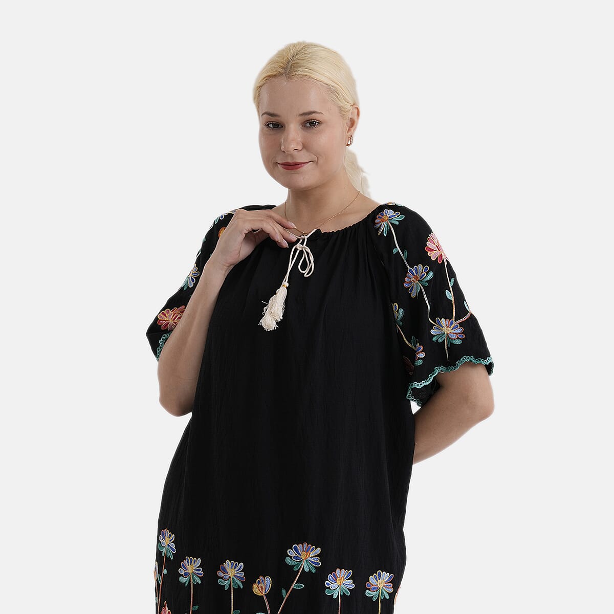 La Marey Embroidery Bohemian Tassel Dress 