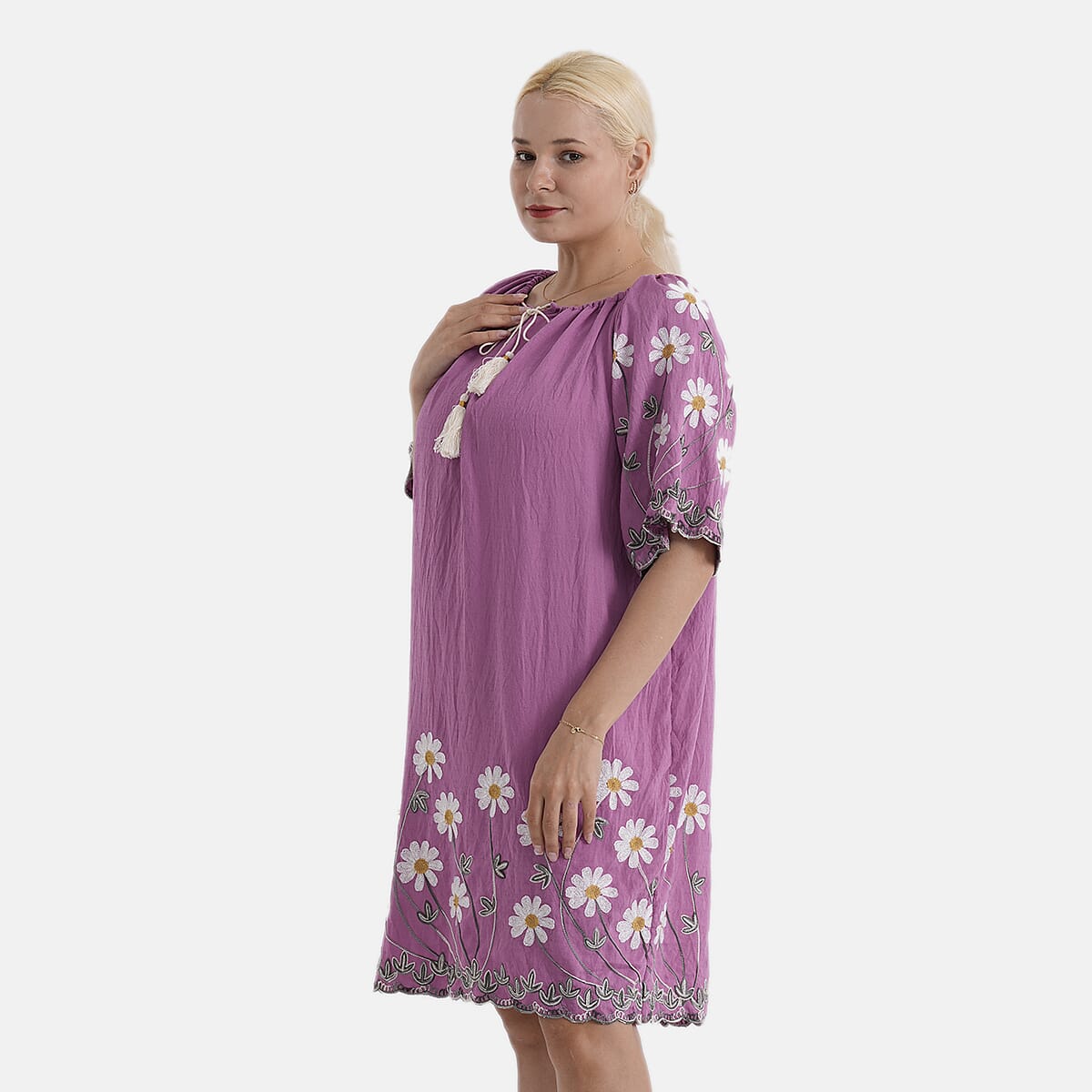 La Marey Embroidery Bohemian Tassel Dress 