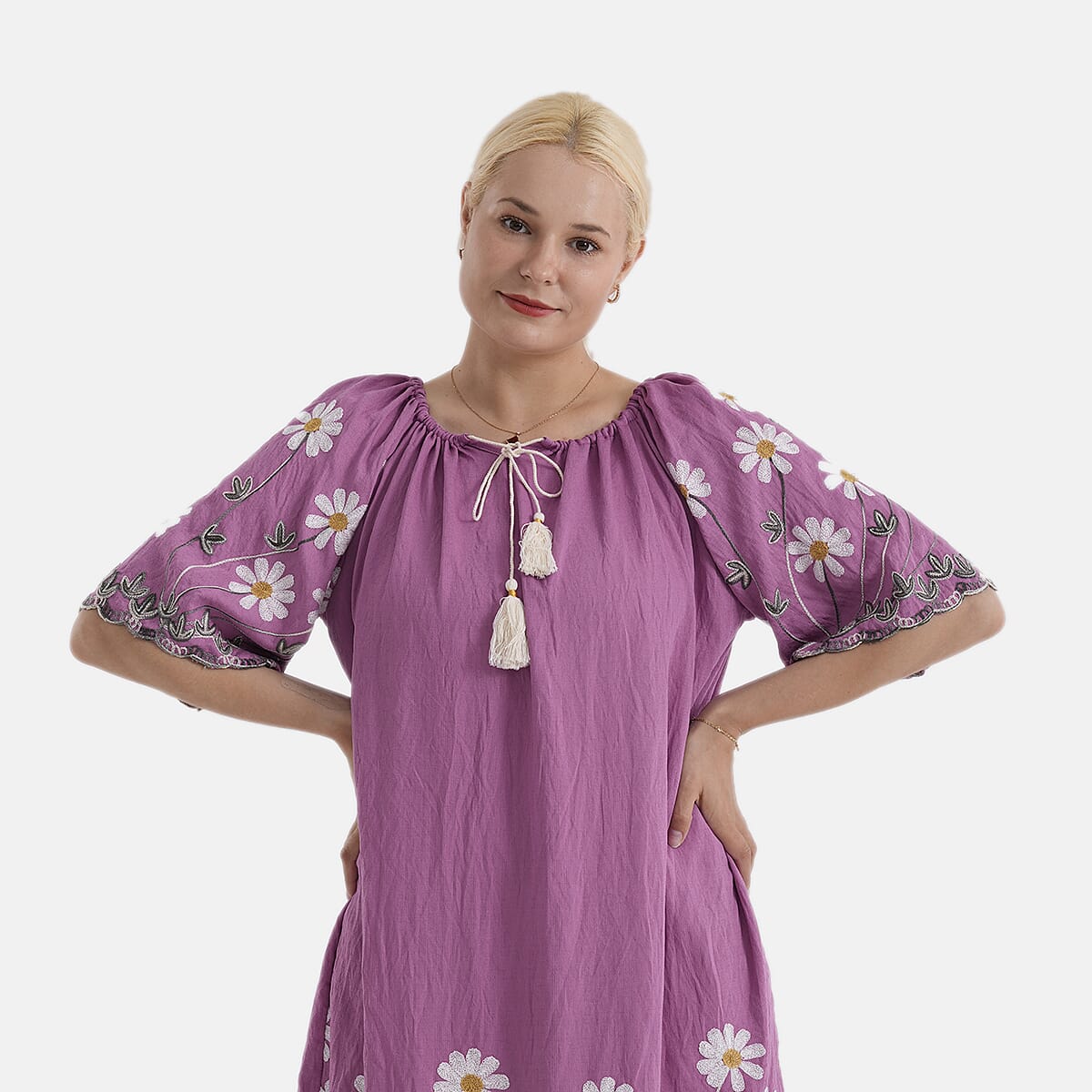 La Marey Embroidery Bohemian Tassel Dress 