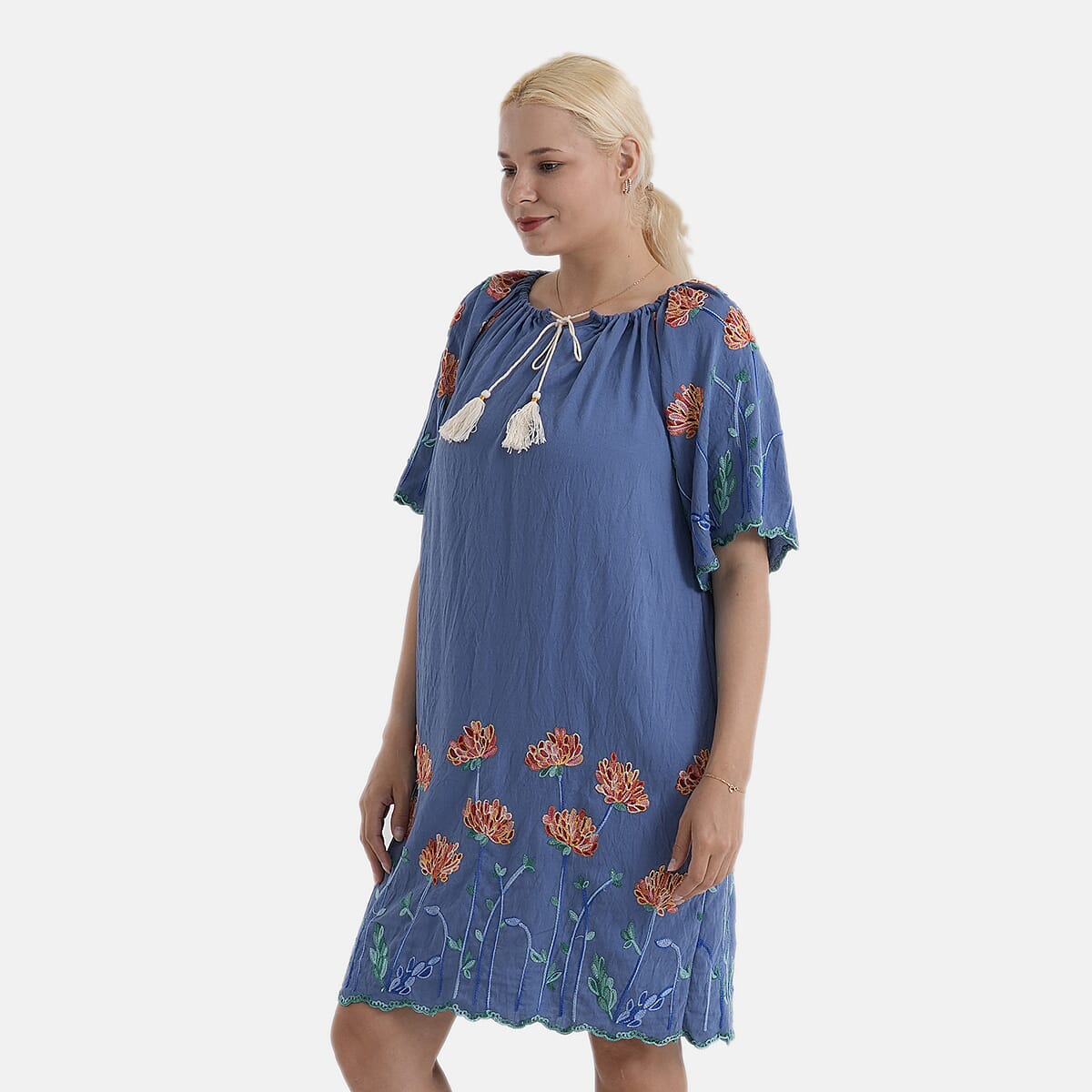La Marey Embroidery Bohemian Tassel Dress 
