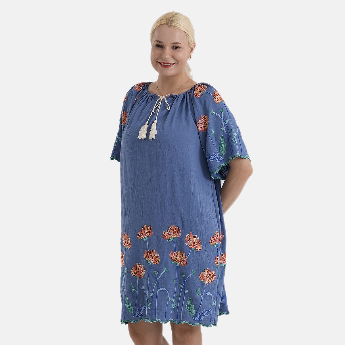 La Marey Embroidery Bohemian Tassel Dress 