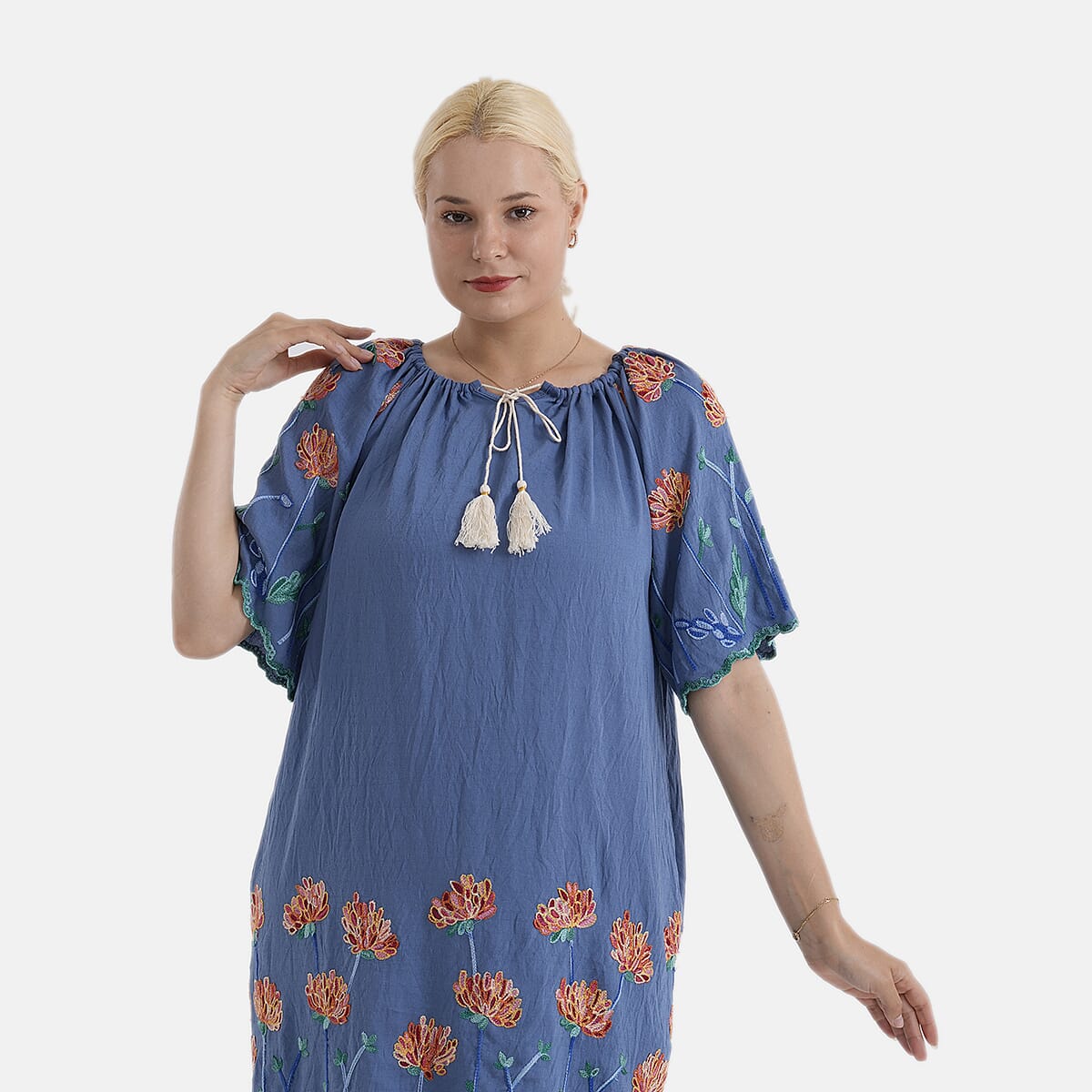 La Marey Embroidery Bohemian Tassel Dress 